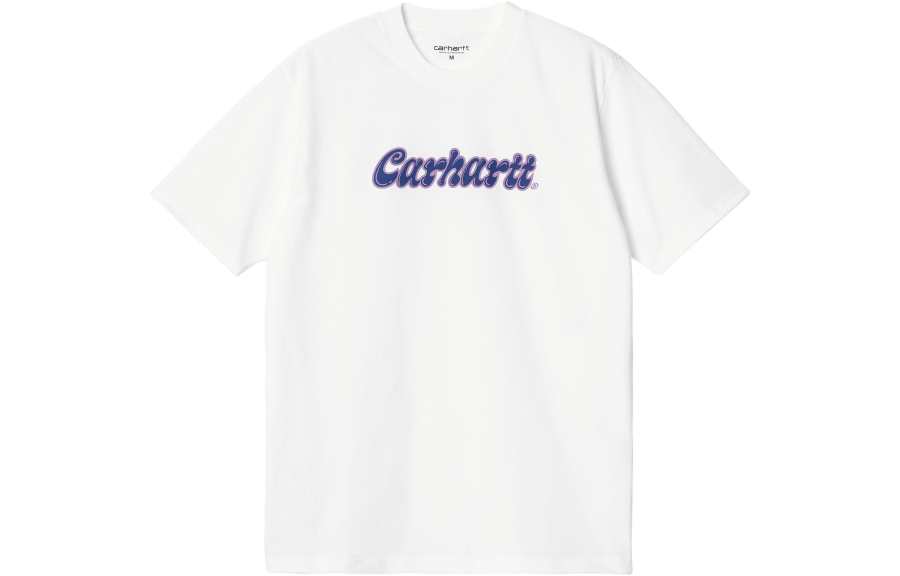 Carhartt WIP SS23 T Shirts Men's White Crew Neck Moderate Straight Fit