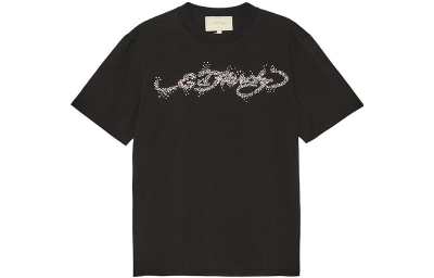 Ed Hardy T Shirts Men's Black Crew Neck Moderate Straight Fit