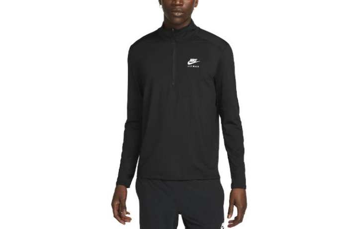 Nike Nike T Shirts Men's Black Stand Collar Moderate Straight Fit