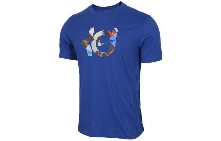Nike Nike T Shirts Men's Blue Crew Neck Moderate Straight Fit