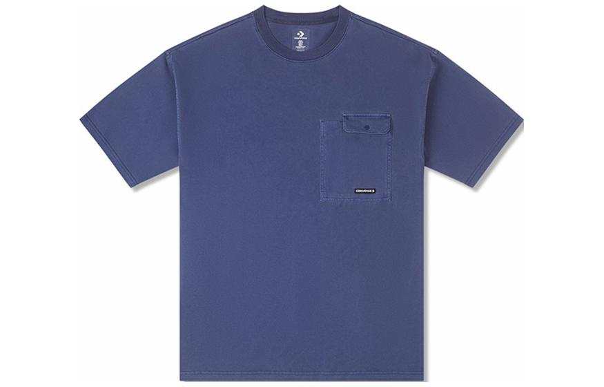 Converse T Shirts Men's Purple Blue Crew Neck Moderate Straight Fit