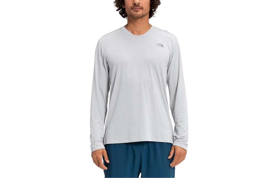 THE NORTH FACE T Shirts Men's Light Gray Crew Neck Moderate Straight Fit