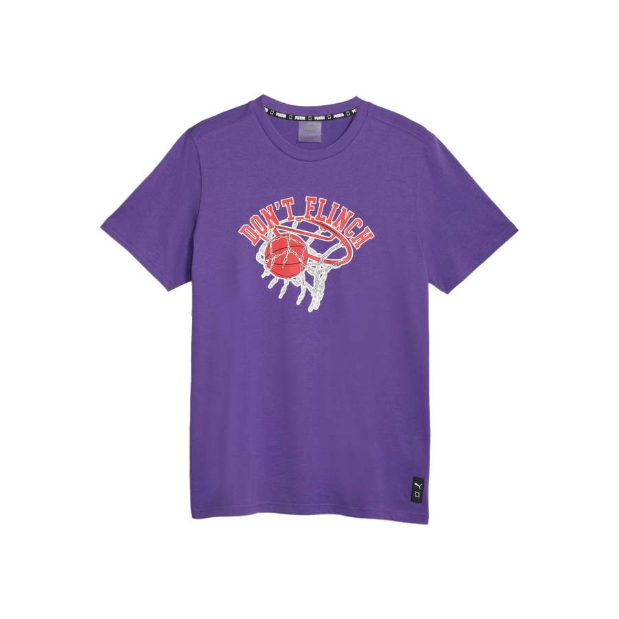 PUMA Blueprint T Shirts Men's Violet Crew Neck Moderate Straight Fit