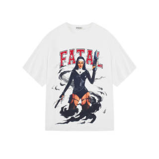 RESERFF T Shirts Unisex White Crew Neck Moderate Heavyweight