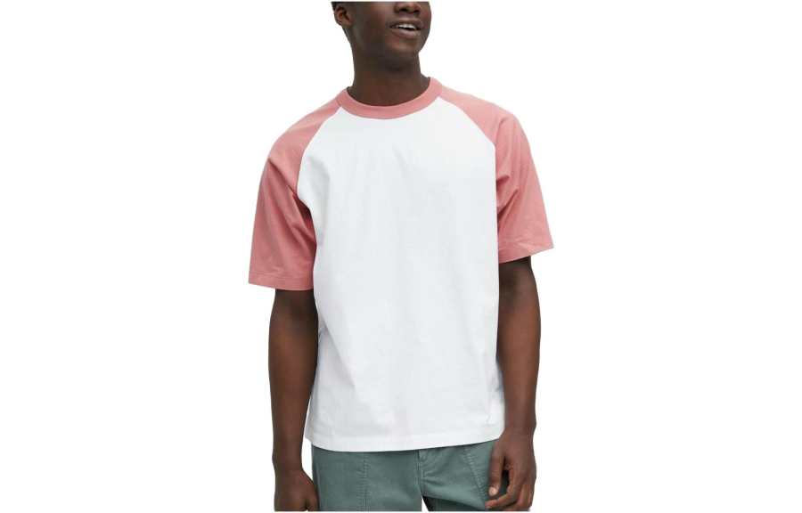 UNIQLO T Shirts Unisex Peach Pink Crew Neck Moderate Straight Fit