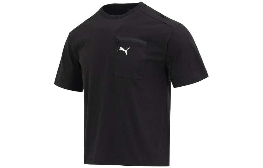 PUMA OPEN ROAD T Shirts Men's Black Crew Neck Moderate Straight Fit