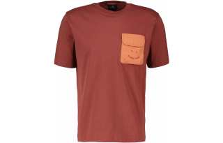 PS By Paul Smith T Shirts Men's Chestnut Brown Crew Neck Moderate Straight Fit