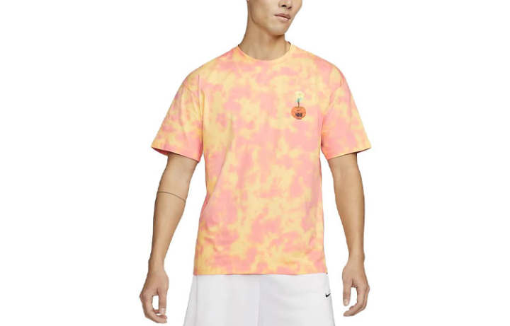 Nike Nike T Shirts Men's Orange Crew Neck Moderate Straight Fit
