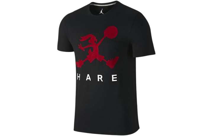 Jordan Jordan T Shirts Men's Black Crew Neck Moderate Straight Fit