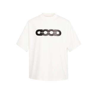 GB T Shirts Men's White Crew Neck Moderate Straight Fit