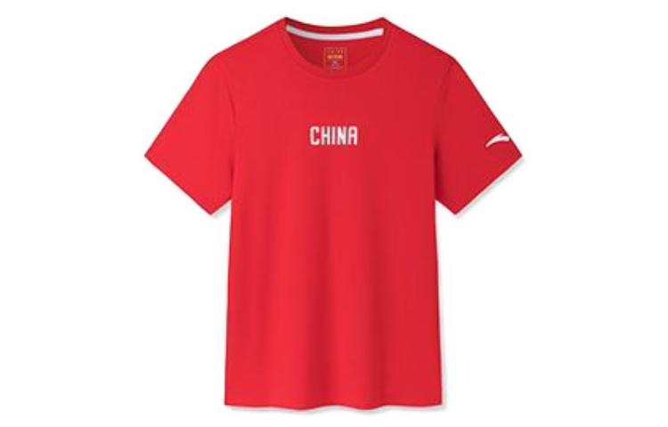 ANTA T Shirts Men's Classic Red Crew Neck Moderate Straight Fit