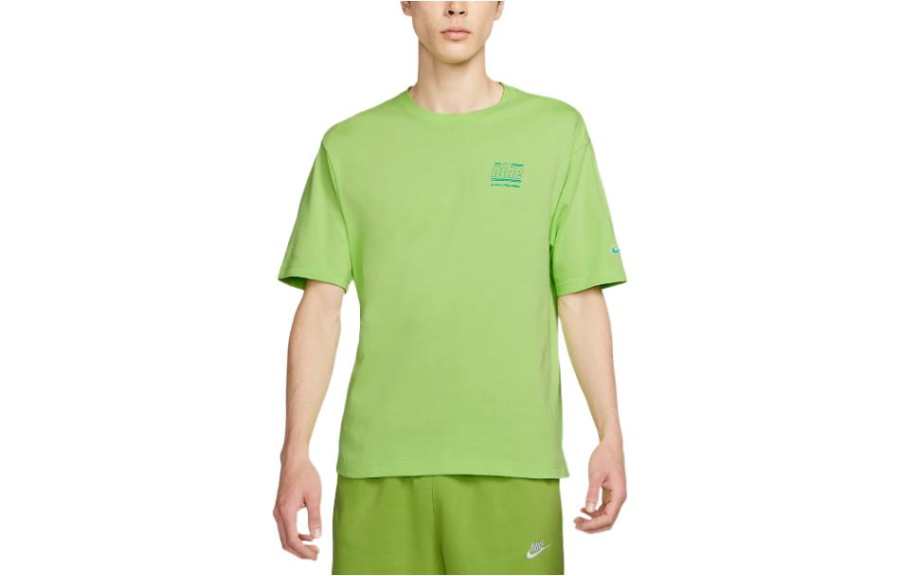 Nike Nike T Shirts Men's Green Crew Neck Moderate Straight Fit
