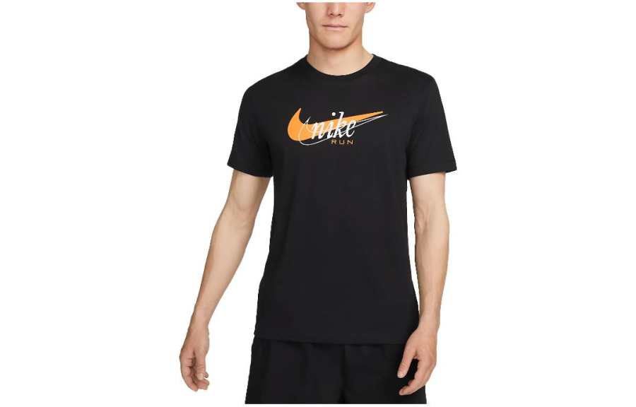 Nike Nike T Shirts Men's Black Crew Neck Moderate Straight Fit