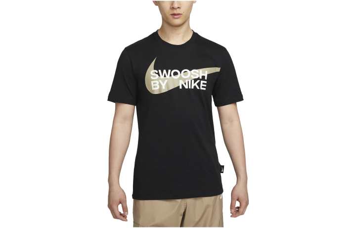 Nike Nike T Shirts Men's Black Crew Neck Moderate Straight Fit