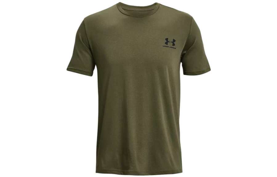 Under Armour T Shirts Men's Green Crew Neck Moderate Straight Fit