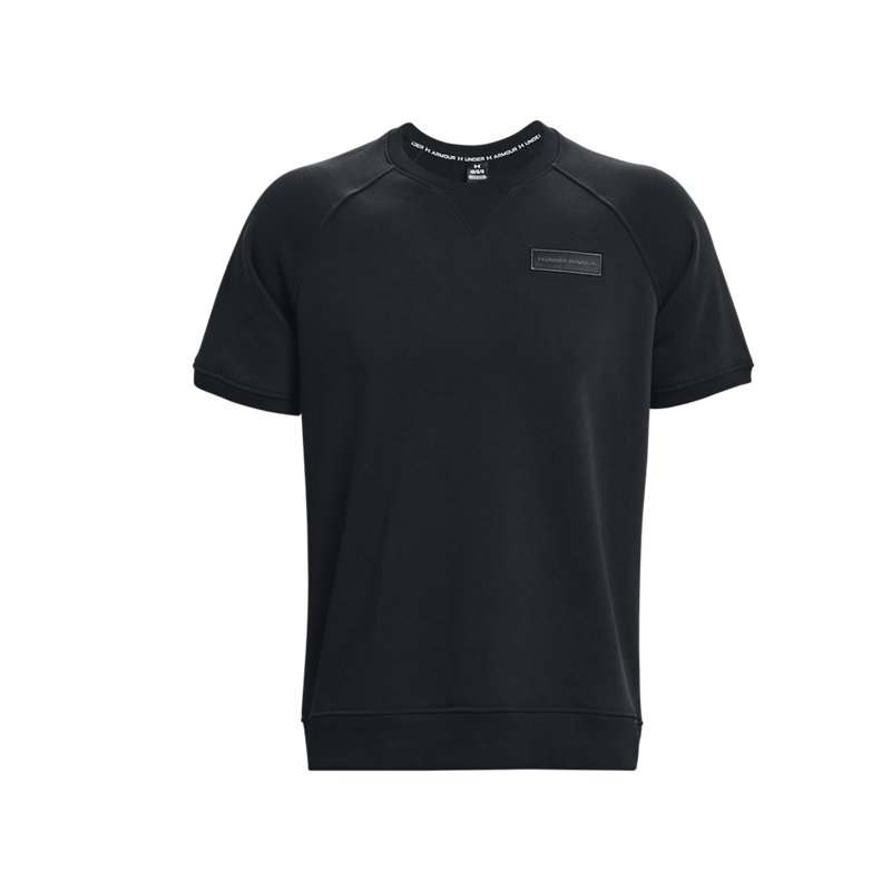 Under Armour T Shirts Men's Black Crew Neck Moderate Straight Fit