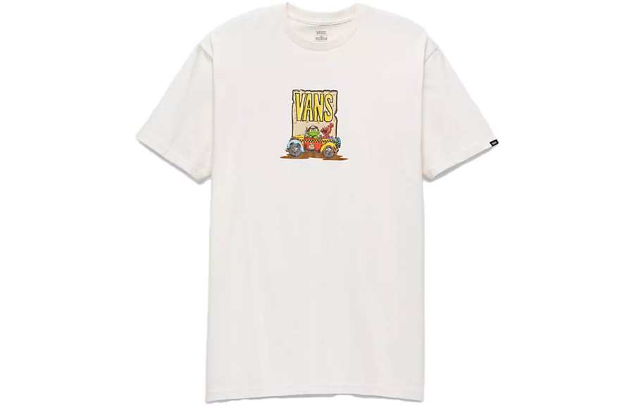 Vans X SESAME STREET T Shirts Unisex Antique White Crew Neck Moderate Straight Fit