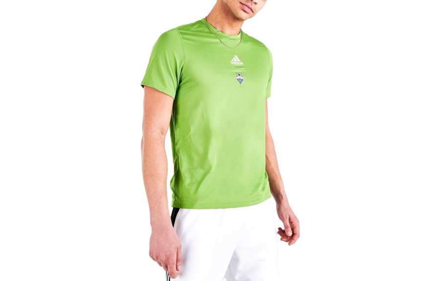 Adidas Adidas T Shirts Men's Green Crew Neck Moderate Straight Fit