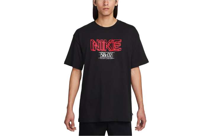 Nike Nike T Shirts Men's Black Crew Neck Moderate Straight Fit