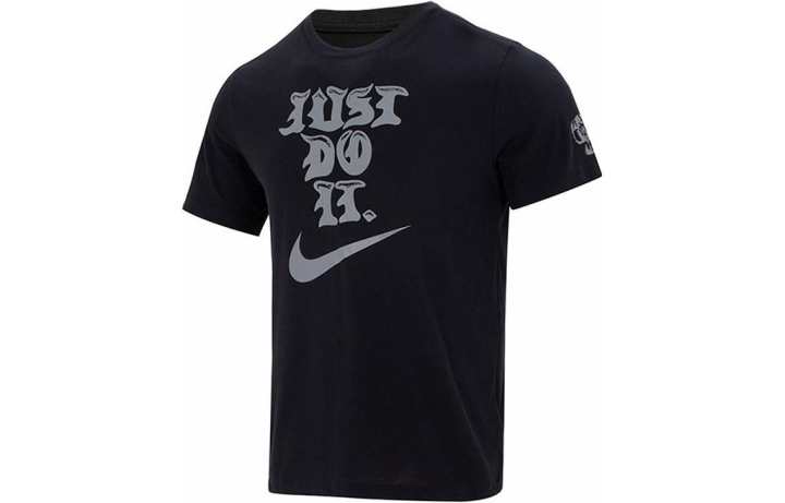 Nike Nike T Shirts Men's Black Crew Neck Moderate Straight Fit