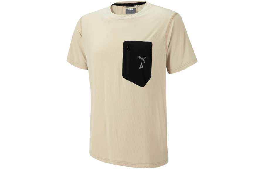 PUMA T Shirts Men's Oat Crew Neck Moderate Straight Fit