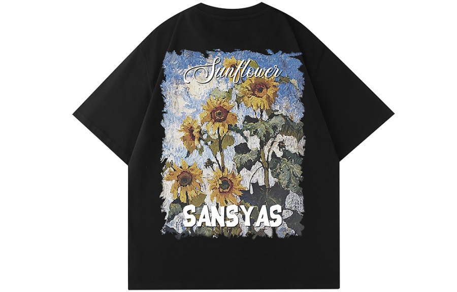 SANSYAS T Shirts Unisex Crew Neck Moderate Straight Fit