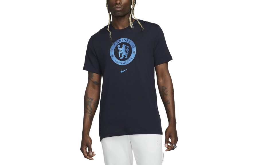 Nike Nike T Shirts Men's Tone Blue Crew Neck Moderate Straight Fit
