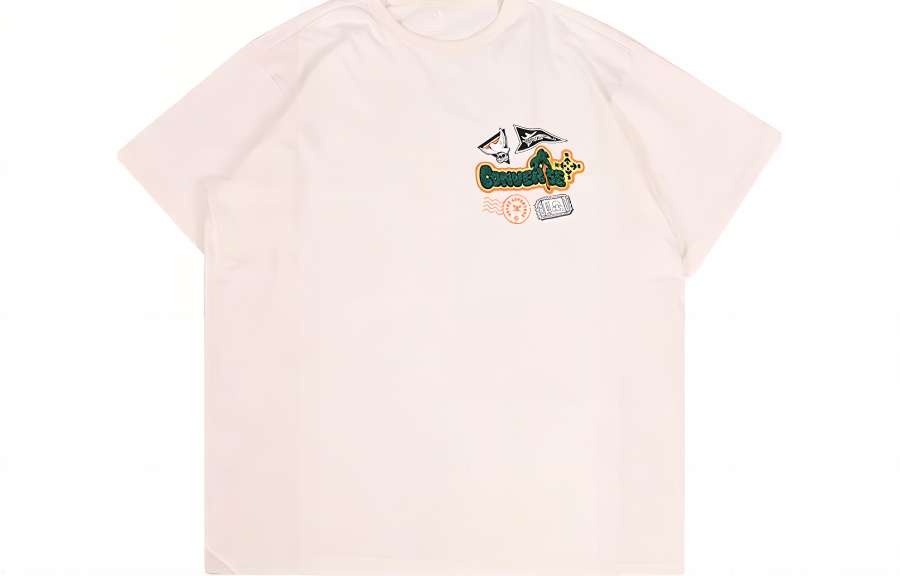 Converse Converse Drop Shoulder Sleeve T-Shirt Unisex Ivory
