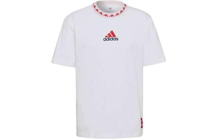 Adidas Adidas T Shirts Men's White Crew Neck Moderate Straight Fit