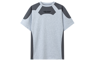 VOLCOM T Shirts Unisex Gray Crew Neck Moderate Straight Fit
