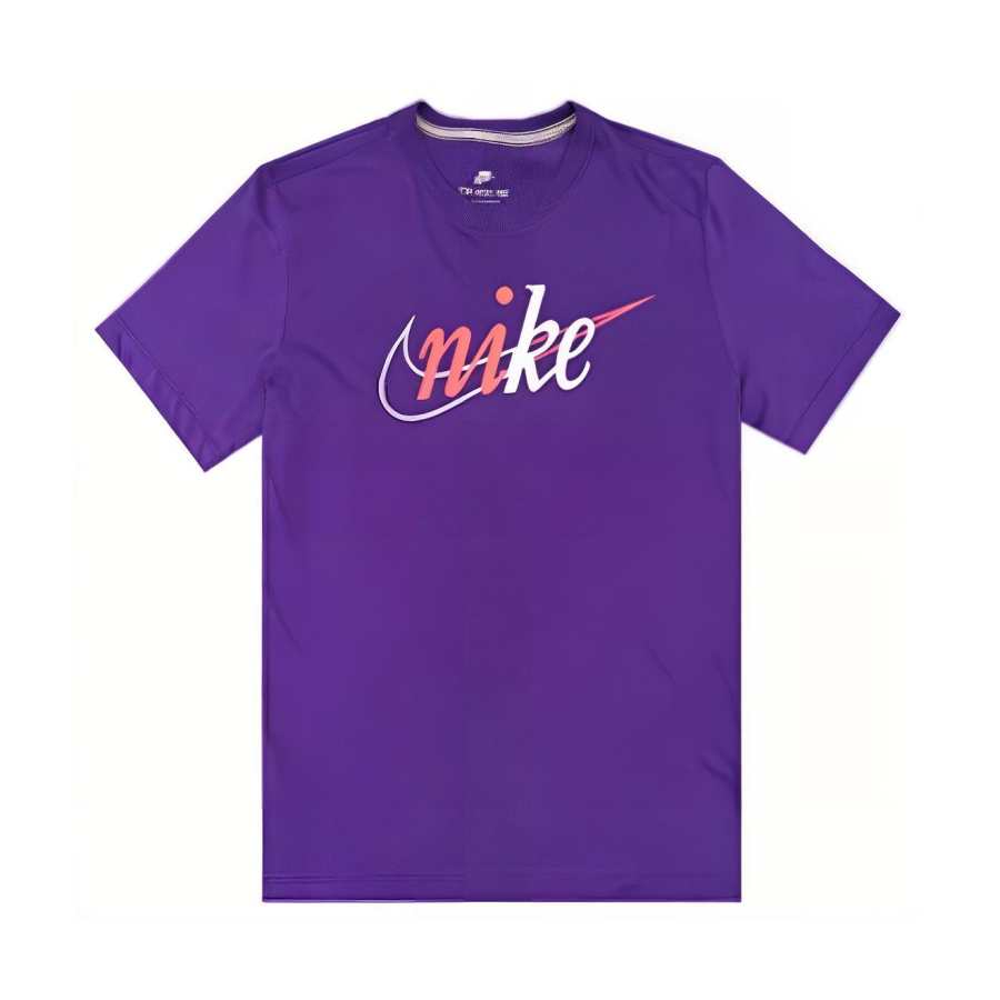 Nike Nike T Shirts Men's Purple Crew Neck Moderate Straight Fit