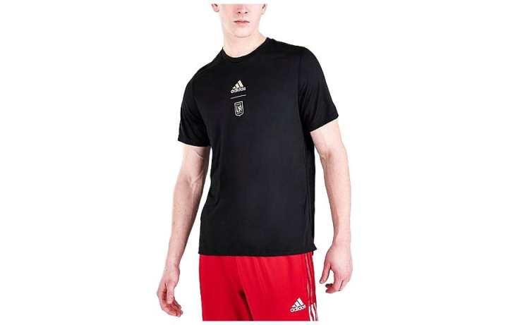 Adidas Adidas T Shirts Men's Black Crew Neck Moderate Straight Fit