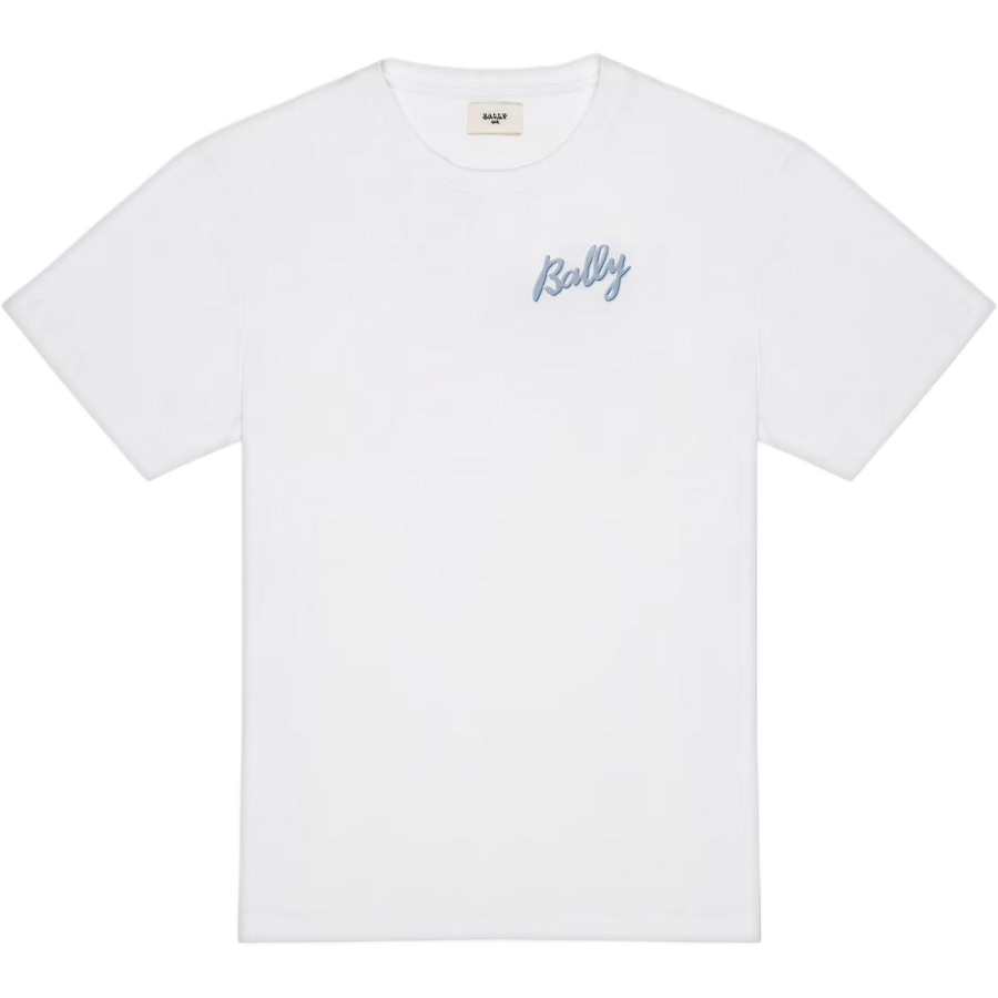 BALLY T Shirts Men's White Crew Neck Moderate Straight Fit