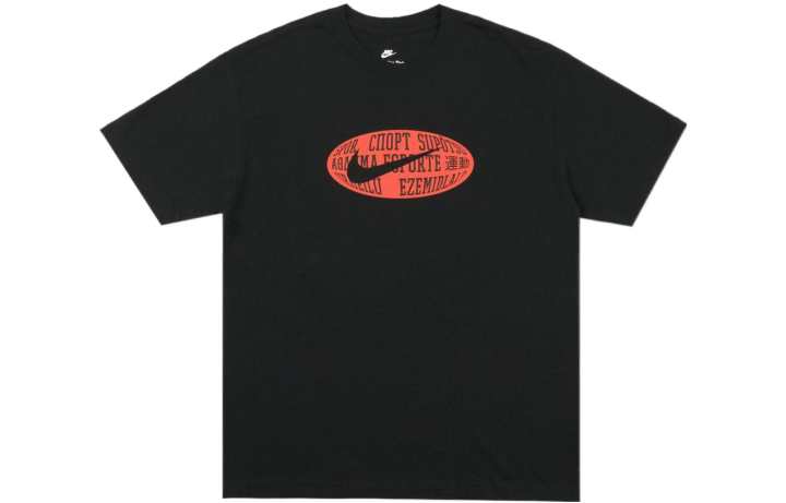 Nike Nike T Shirts Men's Black Crew Neck Moderate Straight Fit