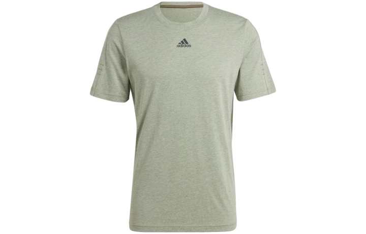 Adidas Adidas T Shirts Men's Olive Crew Neck Moderate Straight Fit