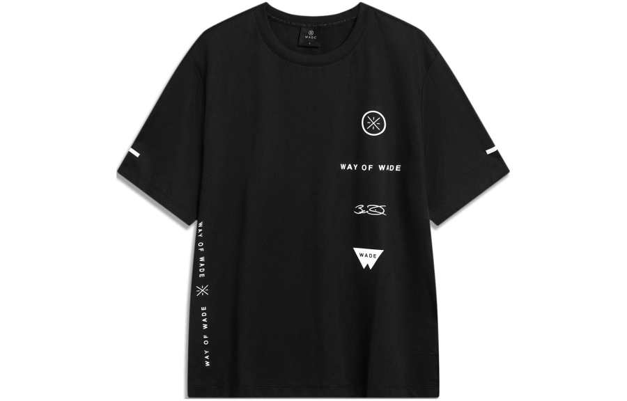 Li-Ning Li Ning T Shirts Men's Black Crew Neck Moderate