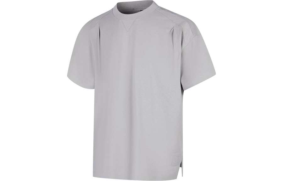 Li-Ning Li Ning Li Ning X Jackie Chan T Shirts Men's Gray Crew Neck Moderate Straight Fit