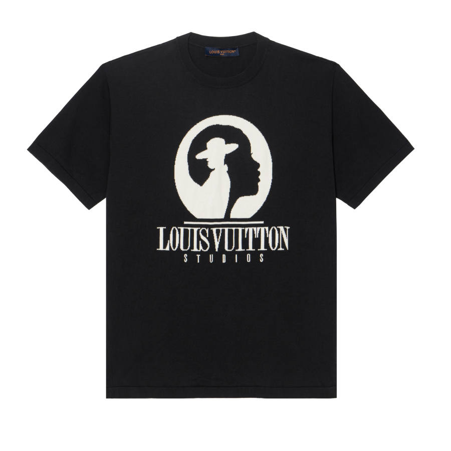 LOUIS VUITTON Short Sleeved Cotton Intarsia Crewneck