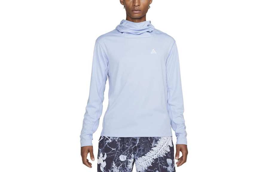 Nike Nike T Shirts Men's Blue Hooded Moderate Straight Fit