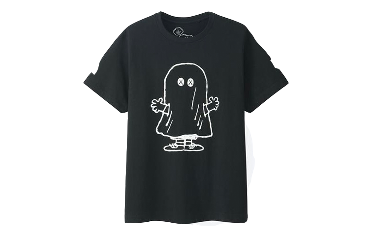 UNIQLO T Shirts Unisex Black Crew Neck Moderate Straight Fit