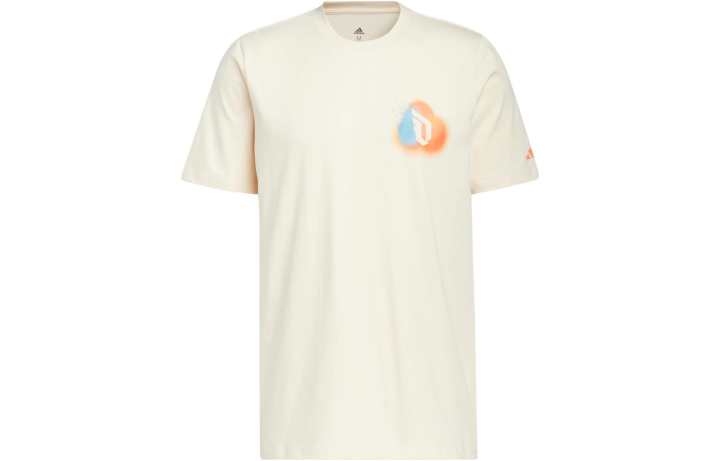 Adidas Adidas T Shirts Men's Ecru Crew Neck Moderate Straight Fit