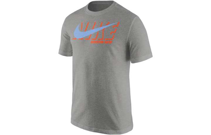 Nike Nike T Shirts Men's Gray Crew Neck Moderate Straight Fit