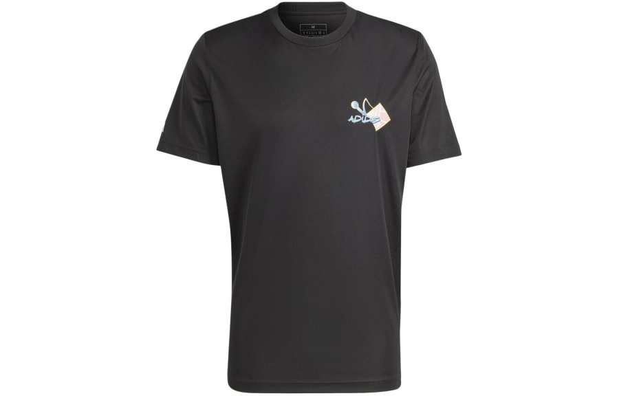 Adidas Adidas T Shirts Men's Black Crew Neck Moderate Straight Fit