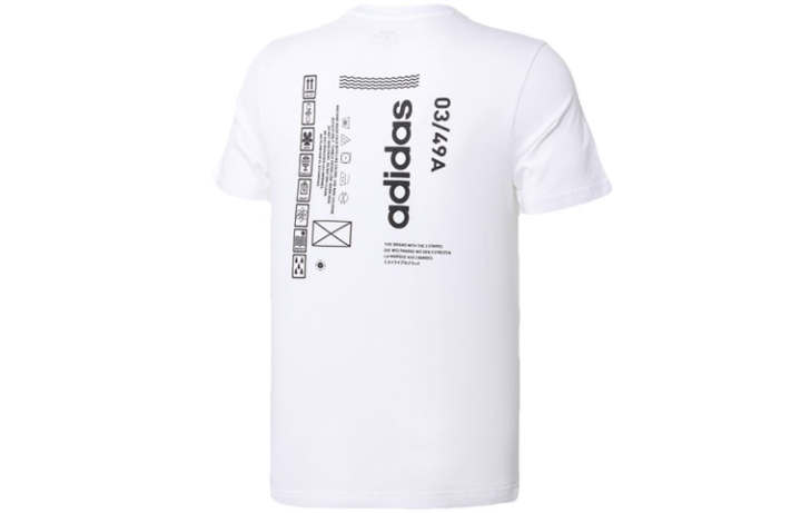 Adidas Adidas T Shirts Men's White Crew Neck Moderate Straight Fit