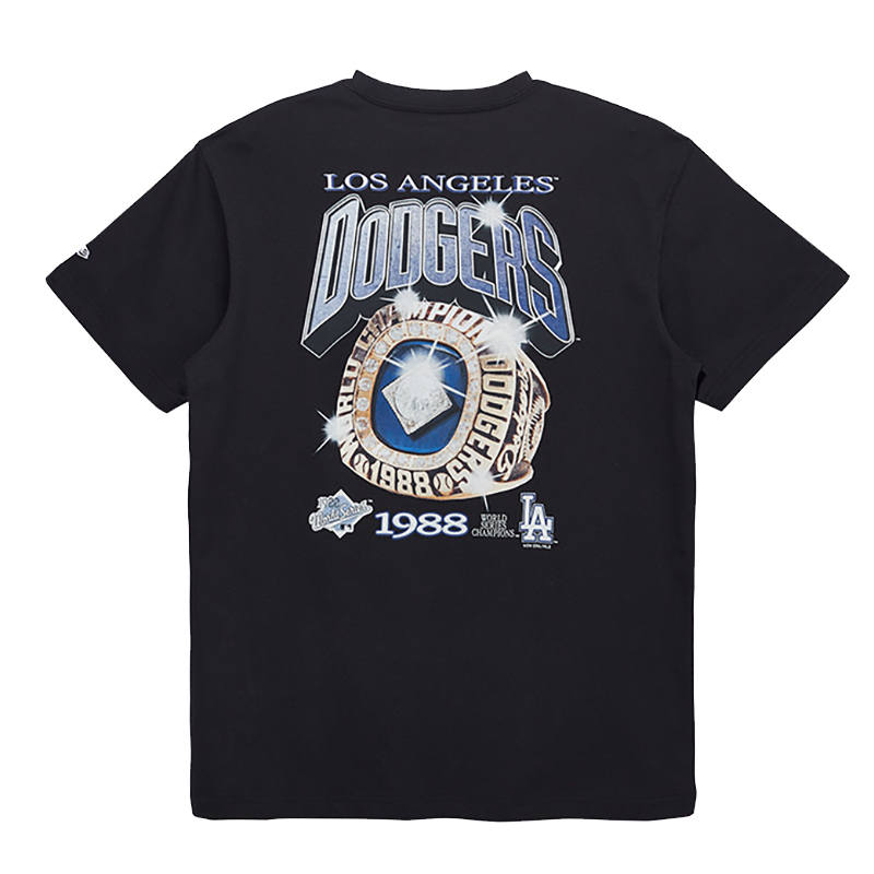 New Era X MLB T Shirts Men's Black Crew Neck Moderate Straight Fit