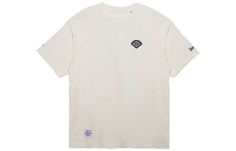 New Era T Shirts Unisex Ivory White Crew Neck Moderate