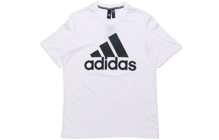 Adidas Adidas T Shirts Men's White Crew Neck Moderate Straight Fit