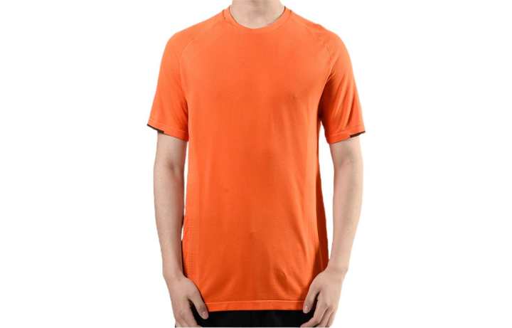 Adidas Adidas T Shirts Men's Orange Crew Neck Moderate Straight Fit