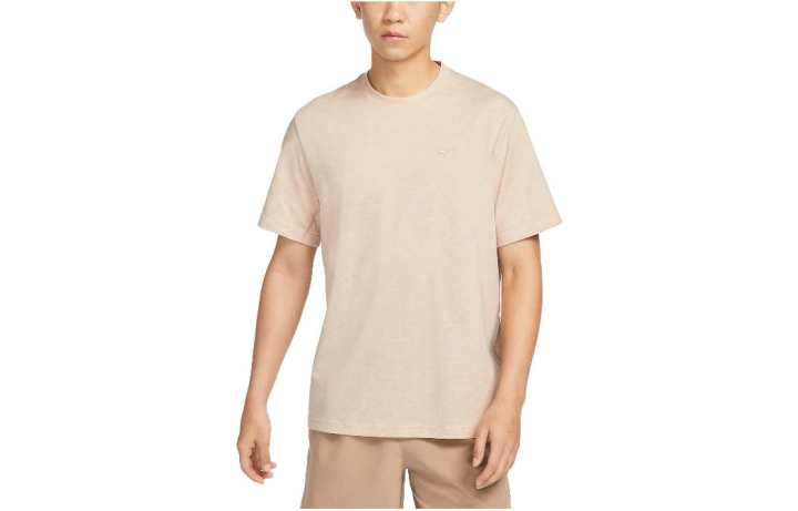 Nike Nike T Shirts Men's Khaki Crew Neck Moderate Straight Fit