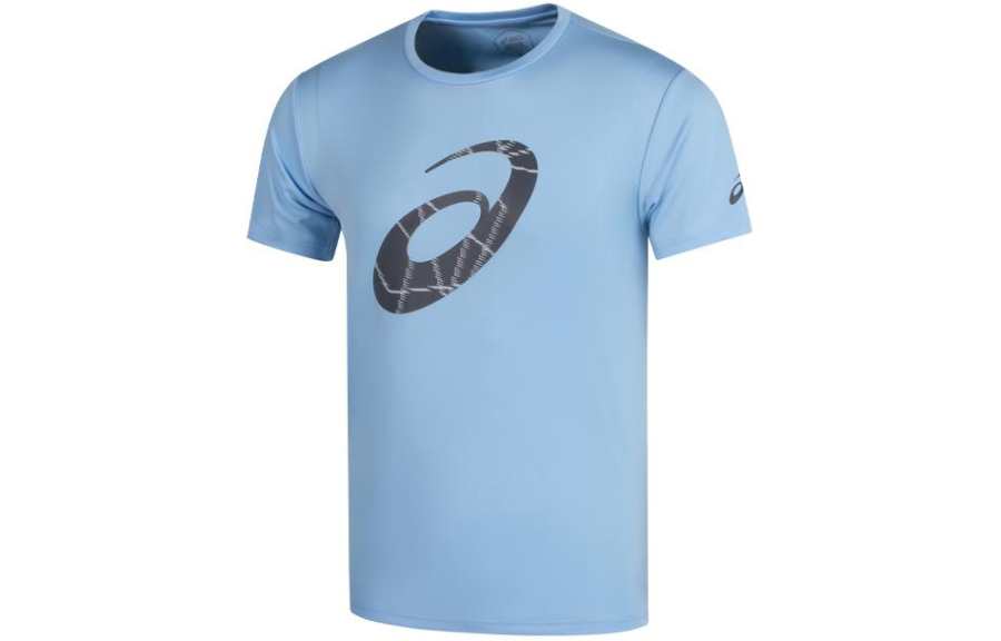 ASICS ASICS T Shirts Men's Blue Crew Neck Moderate